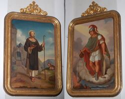 Bilder in der Kalvarienkirche in St. Georgen, hl. Florian und hl. Leonhard , sie stammen aus der Zeit von 1860-70 Collage.jpg