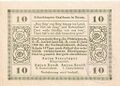 Notgeld Berg 10 Heller Rückseite