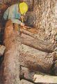 Tannenholz-Stiege im Salzberg Hallstatt aus 1000 v.Chr. ist unversehrt erhalten