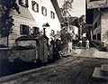 Das Dommerlbauerhaus (rechts) 1918 - (links das Kralowetzhaus und der Bräu-Eiskeller)