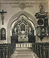 Innenansicht der Kirche 1955 nach einer Umgestaltung des Altarraumes und Vergoldungsarbeiten