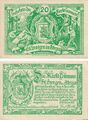Notgeld Marktkommune 50 Heller St. Georgen mit Rückseite