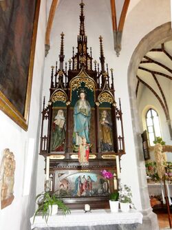 Linker Seitenaltar i der Pfarrkirche Steinbach am Attersee.jpg