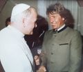 Papst Johannes Paul II. und Fritz Fiausch in Castelgandolfo