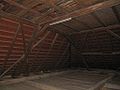Liegender Walmdach-Dachstuhl 1840 Wirtshaus in Baum Vorteil:Dachbodenfläche uneingeschränkt nutzbar