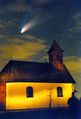 Gahbergkapelle mit Komet Hale-Bopp