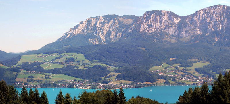 Datei:Panoramabild Steinbach mit Höllengebirge.jpg