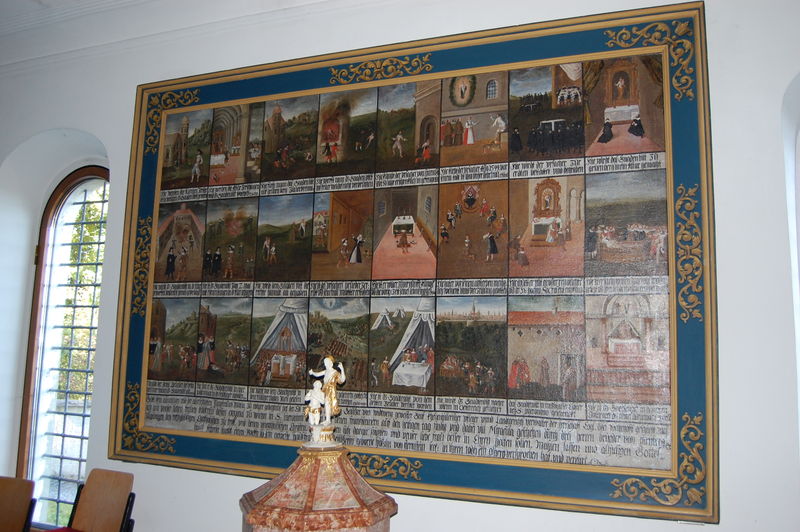 Datei:Gemälde Maria mit der Axt in rechten Seitenflügel der Pfarrkirche Attersee, höhere Auflösung.JPG