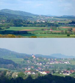 Weißenkirchen im Attergau, Ansichten von der Ortschaft Berg im Attergau, Collage.jpg