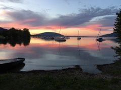 Abendstimmung über dem Attersee von Dexelbach aus