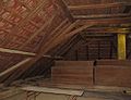 Liegender Walmdach-Dachstuhl von 1840 Wirtshaus in Baum Vorteil:Dachbodenfläche uneingeschränkt nutzbar